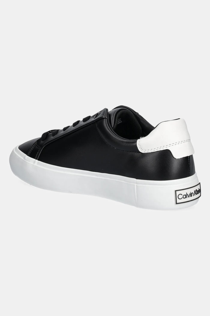 Boty Kožené sneakers boty Calvin Klein VULC LACE UP HW0HW01681 černá