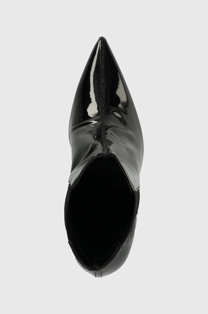Кожени боти челси Calvin Klein GEO STILETTO CHELSEA BOOT 90-PAT черен HW0HW01809