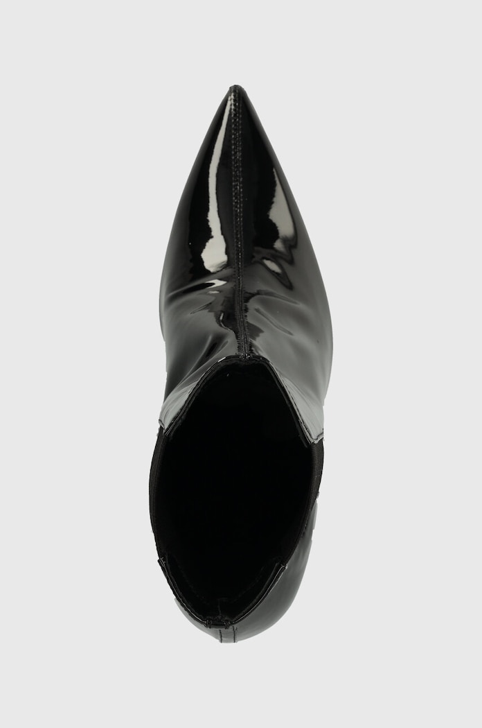 Кожени боти челси Calvin Klein GEO STILETTO CHELSEA BOOT 90-PAT черен HW0HW01809