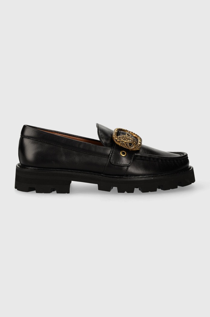 Kurt Geiger London mocassini in pelle Mayfair Chunky pelle fiore nero 573000109.BLACK