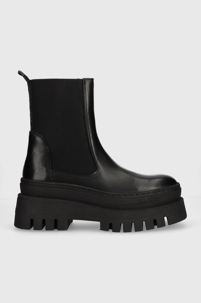 Kožené topánky chelsea Steve Madden Cassandra platforma čierna SM11002679.017