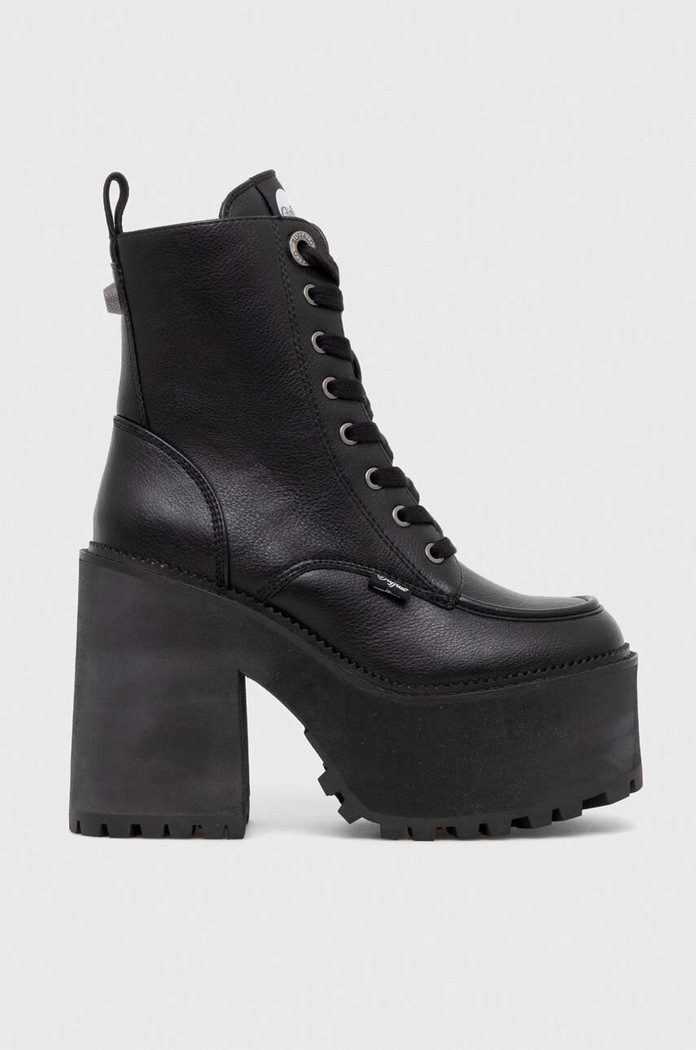 Buffalo botki Killah Lace Up Mid imitacja skóry licowej czarny 1622373.BLK