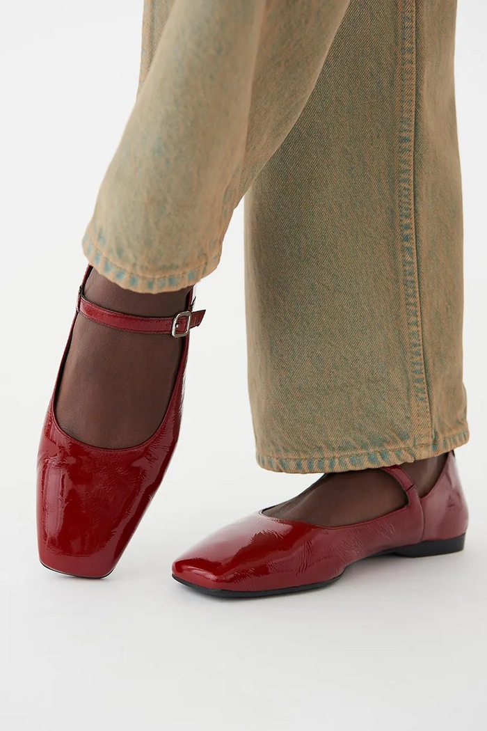 Kožené balerínky Vagabond Shoemakers DELIA červená 5307.460.42