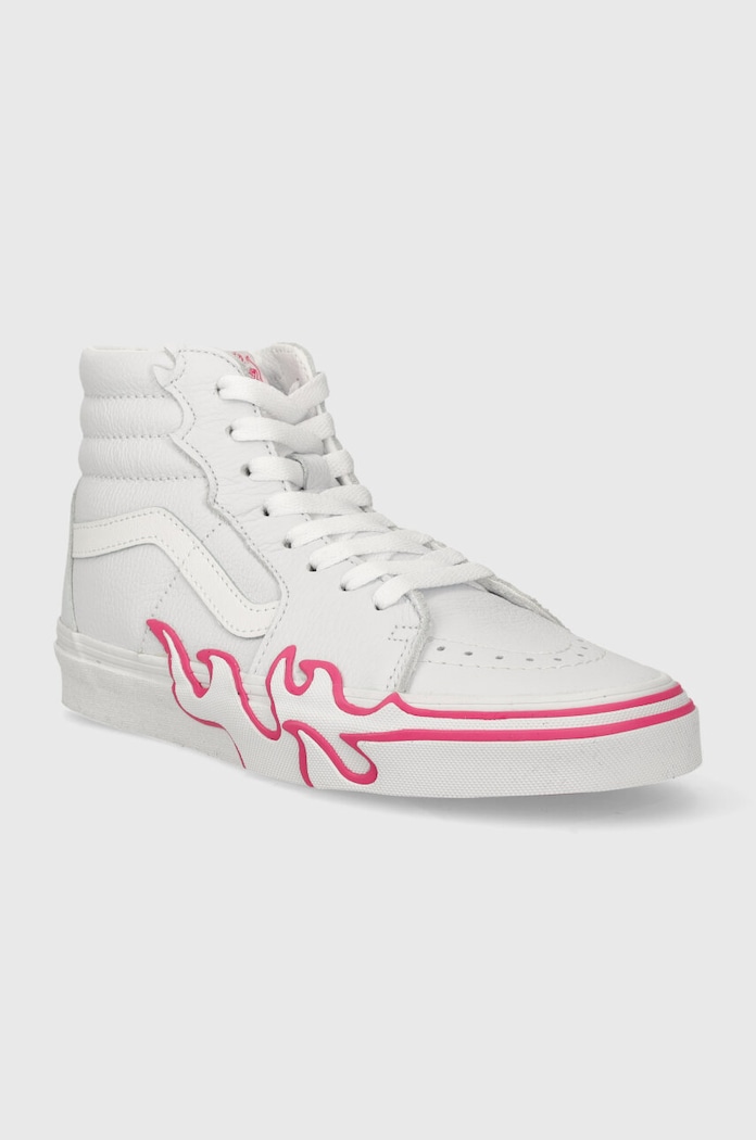 Vans trampki skórzane SK8-HI Flame VN0005UJYU21 biały AW23