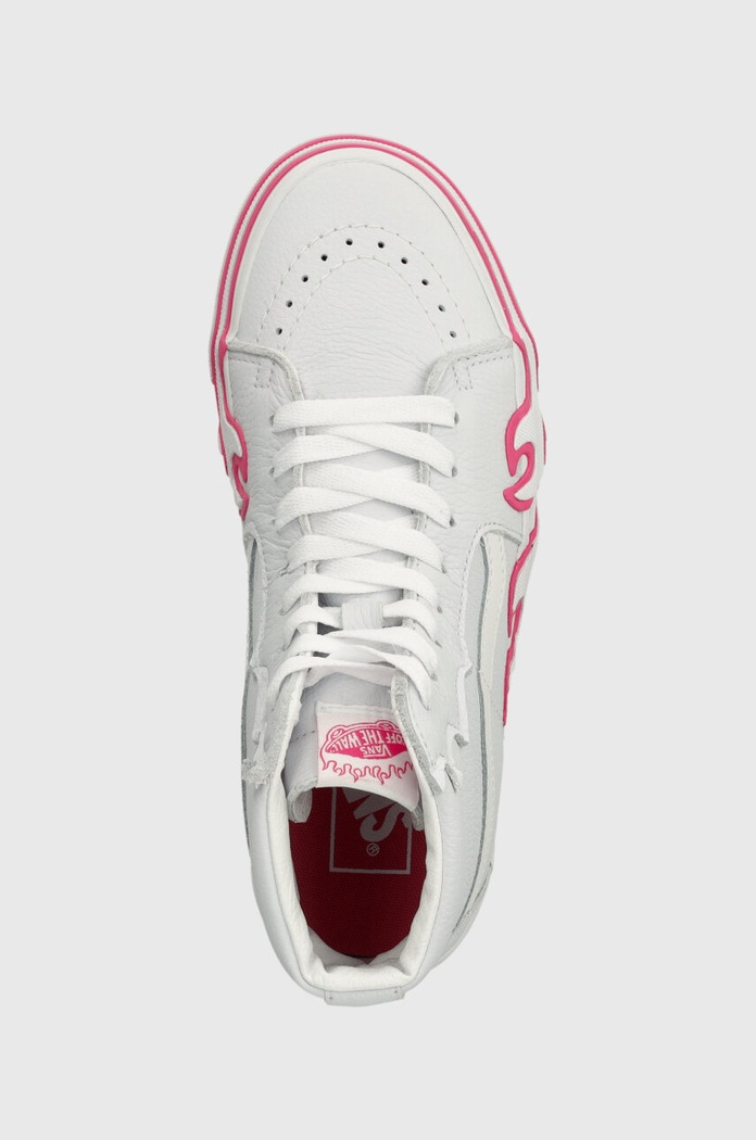 Vans trampki skórzane SK8-HI Flame biały VN0005UJYU21