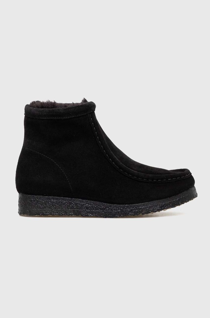 Clarks suede ankle boots Wallabee Hi suede black 26169534