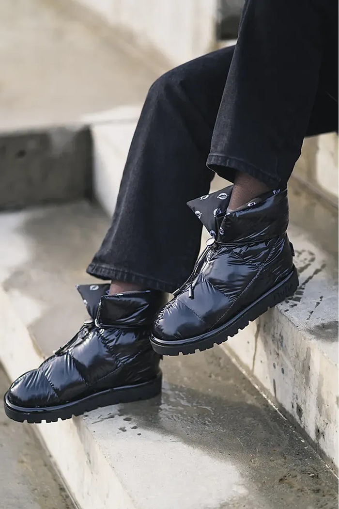 Snehule Flufie Shiny čierna S03.JET.BLACK