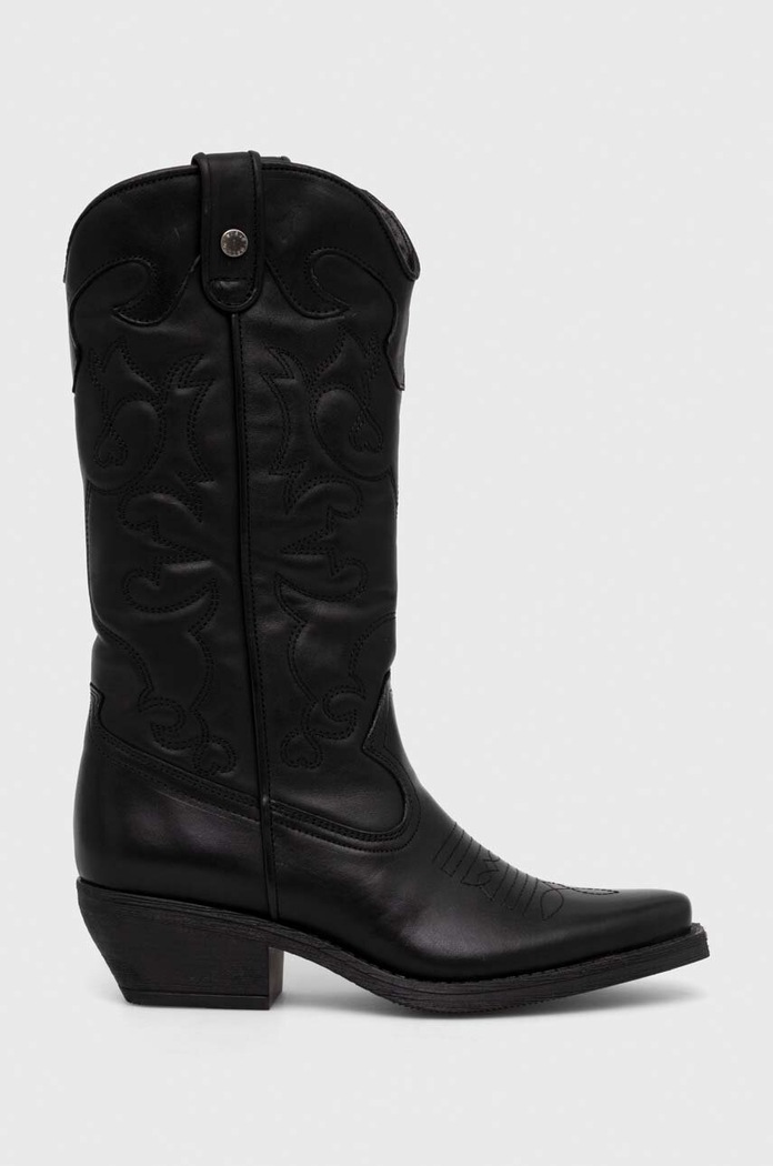 Steve Madden kowbojki skórzane Wishley słupek czarny SM11003071.017