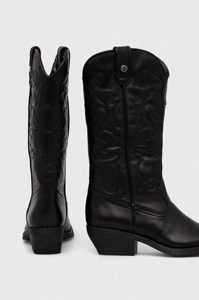 Obuwie Steve Madden kowbojki skórzane Wishley SM11003071.017 czarny