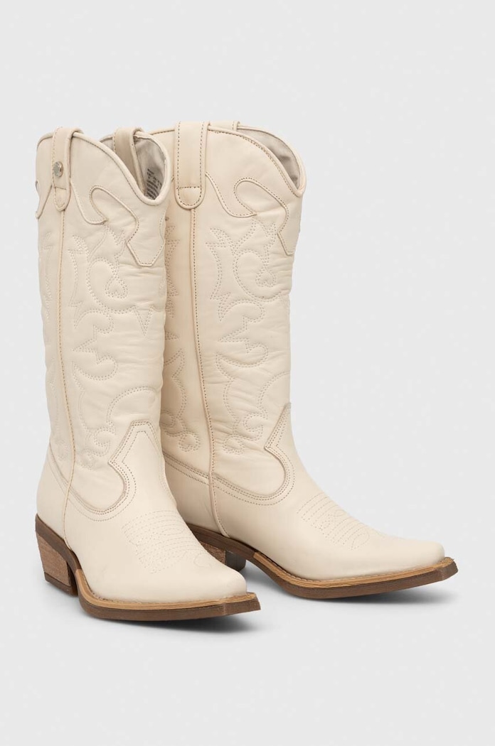 Steve Madden kowbojki skórzane Wishley SM11003071.287 beżowy AW23