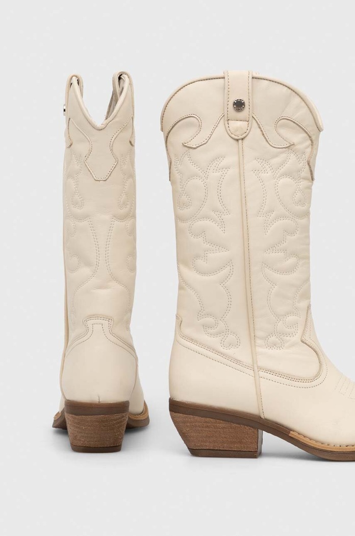 Obuwie Steve Madden kowbojki skórzane Wishley SM11003071.287 beżowy