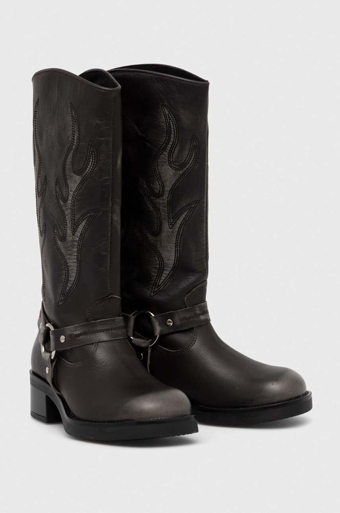 Steve Madden kowbojki skórzane Bloom SM11003090.667 szary AW23