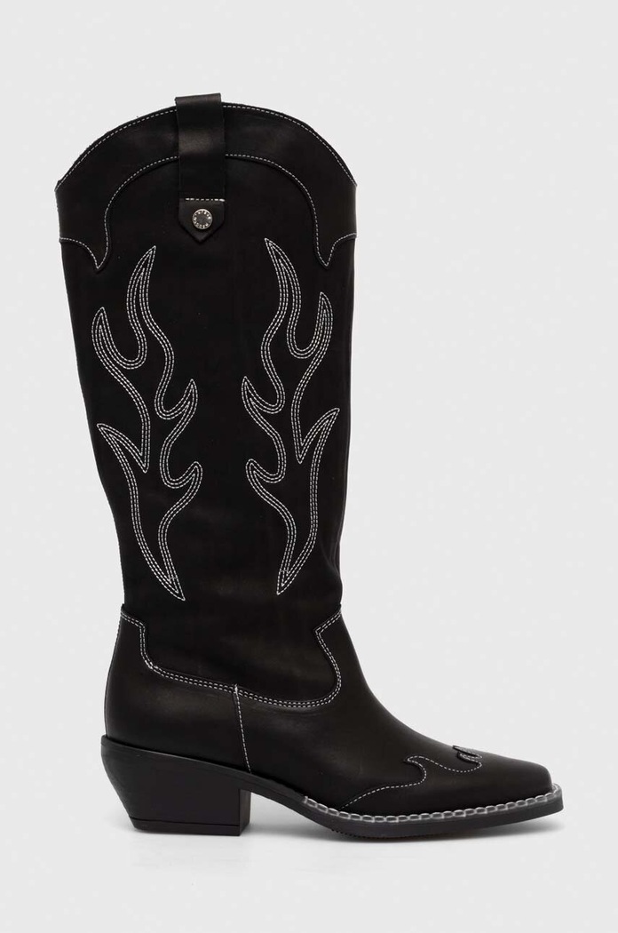 Steve Madden kowbojki skórzane Wenda słupek czarny SM11003097.017