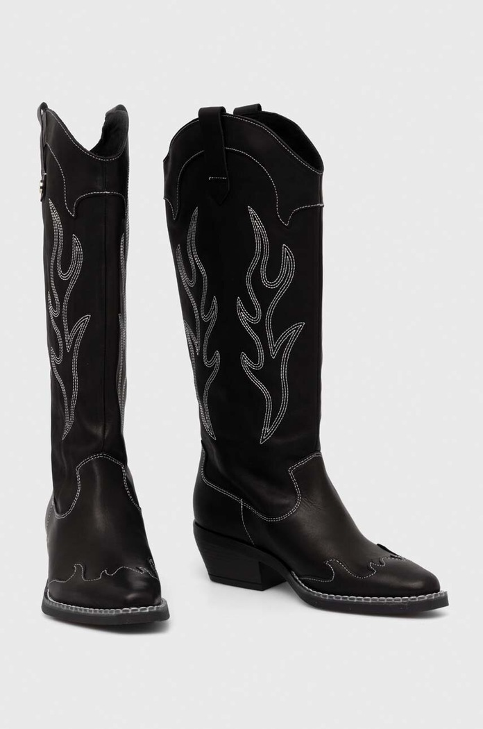 Steve Madden kowbojki skórzane Wenda SM11003097.017 czarny AW23