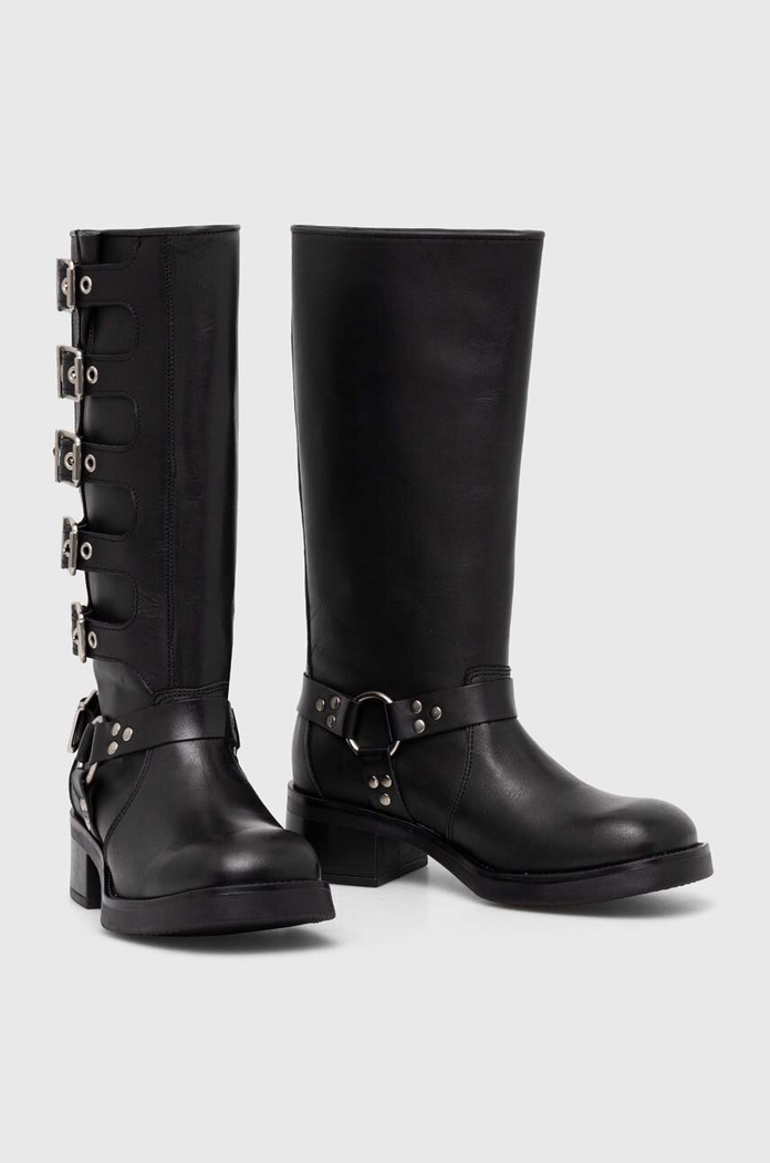 Steve Madden kozaki skórzane Battle SM19000101.017 czarny AW23
