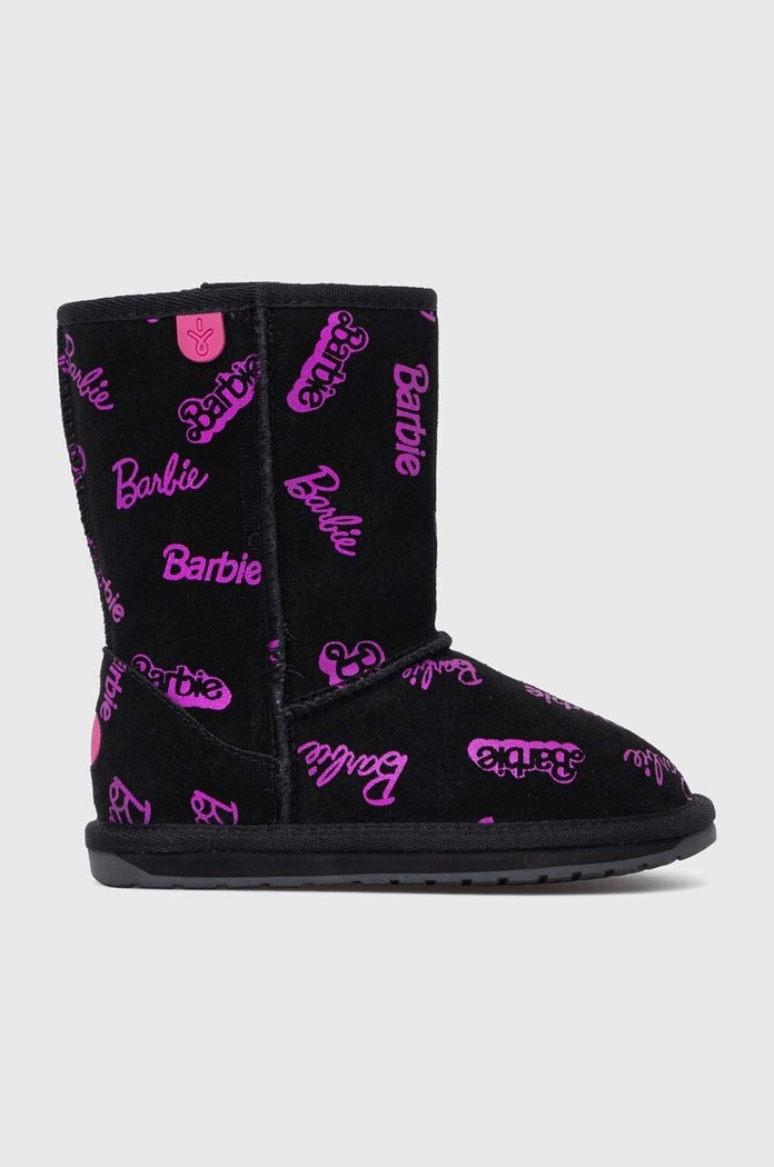 Emu Australia cizme de zapada din piele intoarsa Barbie? Wallaby Print Lo izolat negru K12904.Barbie.Wallaby.