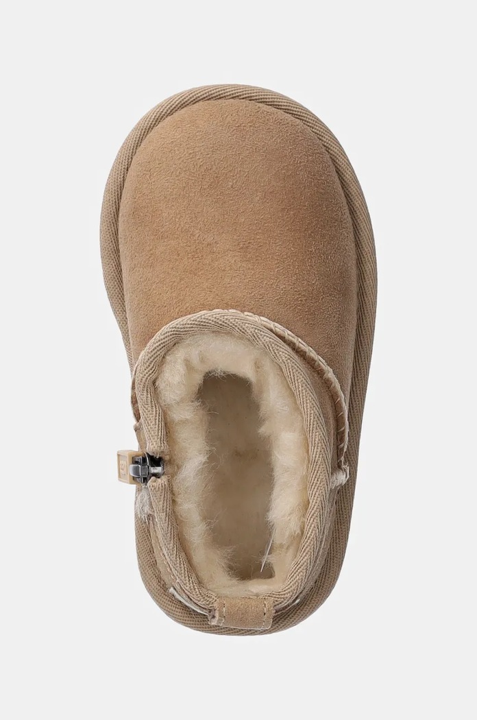 UGG Śniegowce zamszowe dziecięce T CLASSIC ULTRA MINI beżowy 1130750T.G