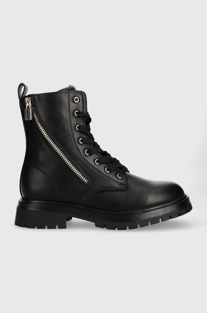 Dětské workery Tommy Hilfiger imitace kůže černá T3A5.33015.35.40
