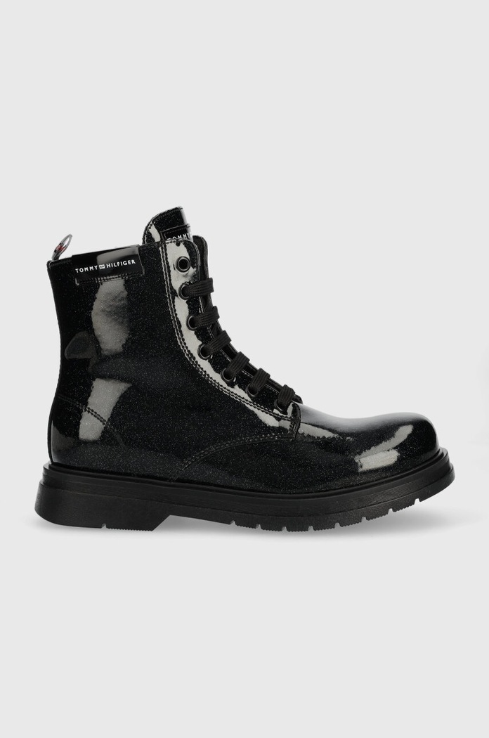 Tommy Hilfiger gyerek bakancs szintetikus bőr fekete T4A5.33032.35.39