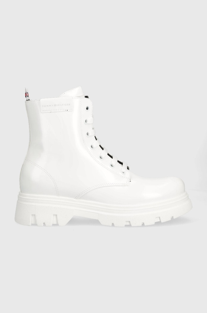 Dječje čizme Tommy Hilfiger na vezanje bijela T4A5.33039