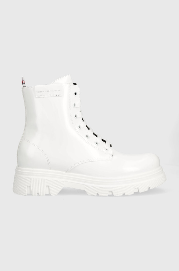 Dječje čizme Tommy Hilfiger na vezanje bijela T4A5.33039