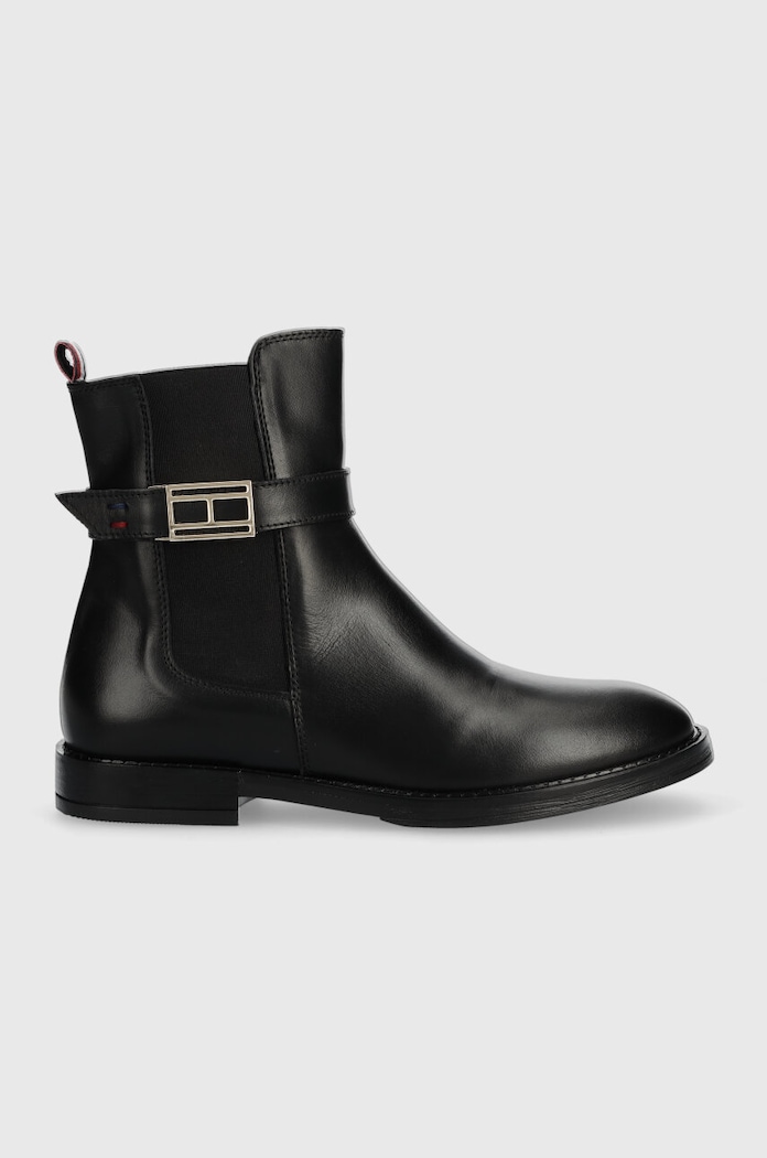 Tommy Hilfiger gyerek chealsea csizma nappa bőr fekete T4A5.33048