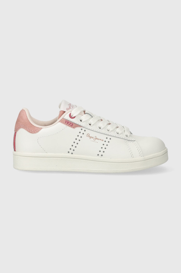 Pepe Jeans sneakersy dziecięce imitacja zamszu biały PGS30587