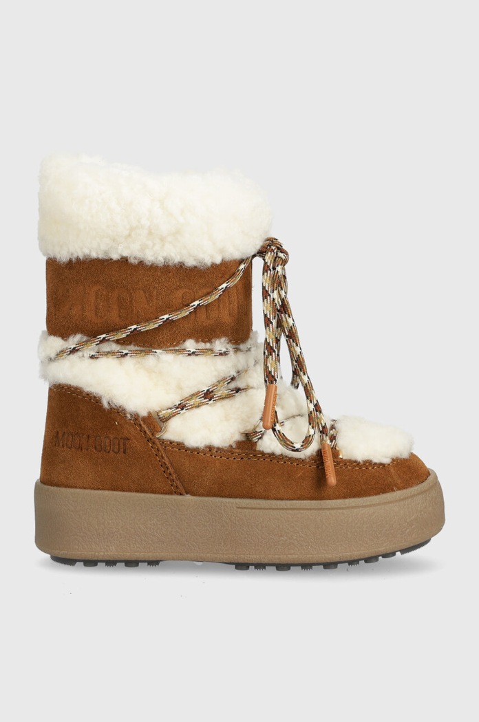 Dětské sněhule Moon Boot 34300800 MB JTRACK SHEARLING zateplené béžová 34300800