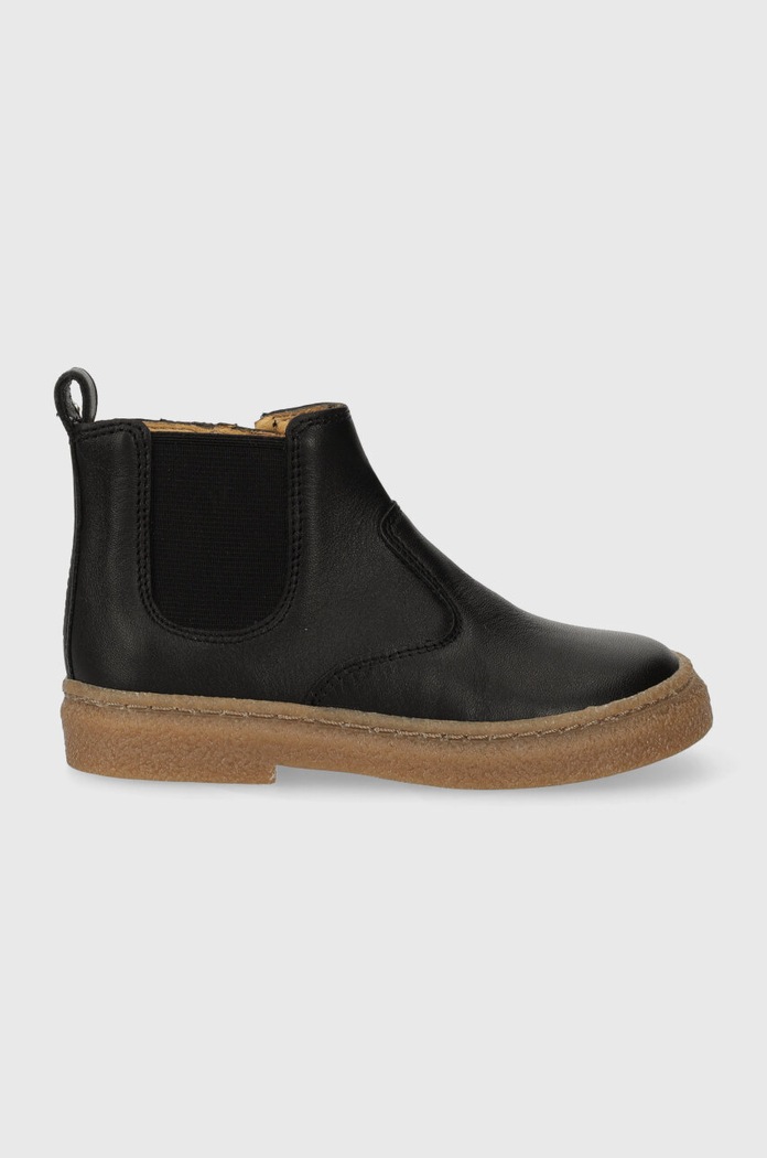 Pom D'api Cizme chelsea din piele pentru copii TRIX JOD ZIP negru P1DGBN0403.22.23