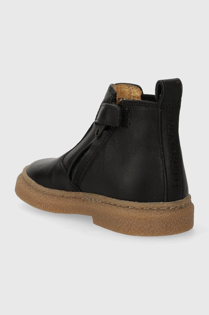 Fete Pom D'api Cizme chelsea din piele pentru copii TRIX JOD ZIP P1DGBN0403.22.23 negru