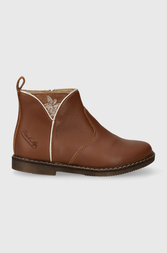 Детски кожени ботуши Pom D'api CITY APPLE без изолация кафяв P1IABN0402.24.27
