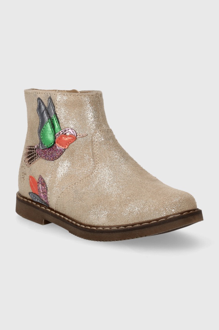 Παιδικές μπότες σουέτ Pom D'api CITY COLIBRI P1IBDG0404.24.27 μπεζ AW23