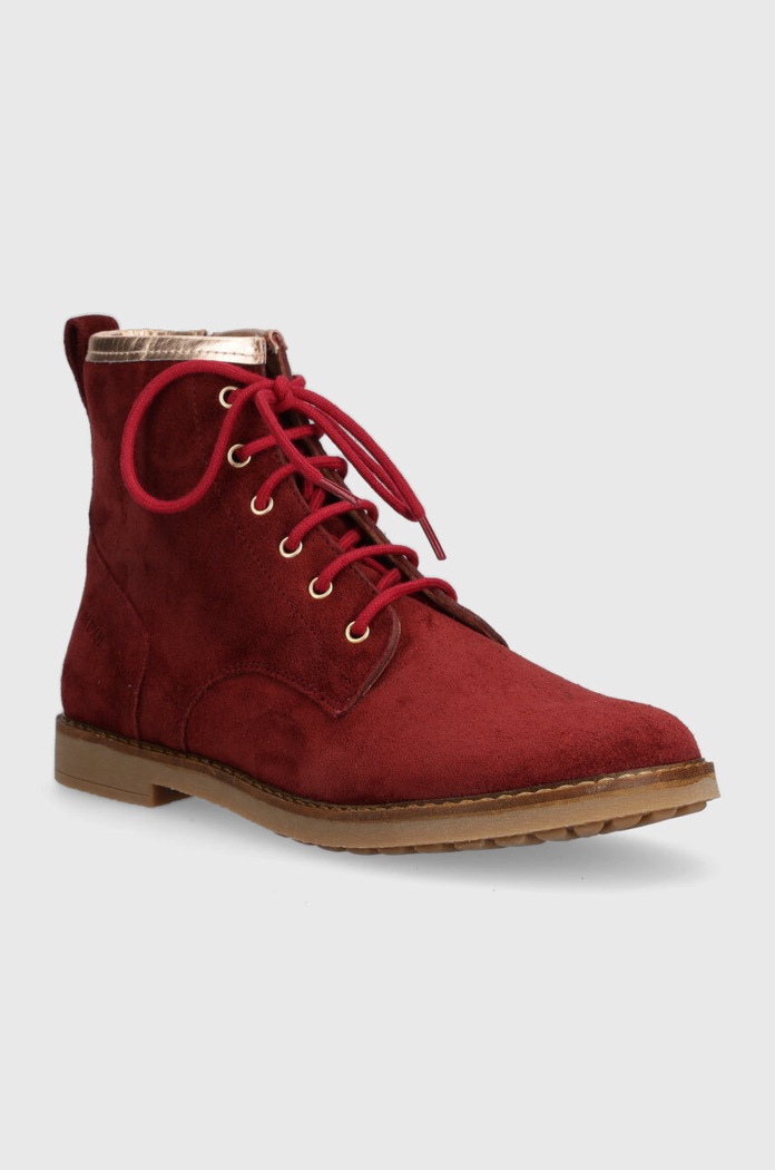 Otroški gležnarji iz semiša Pom D'api TRIP HI LACE P1JIDZ0401.35.38 bordo AW23