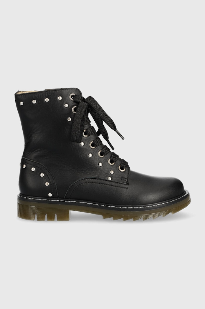 Pom D'api ghete din piele pentru copii SID HI STUD cu snur negru P1MABN04R1.31.34