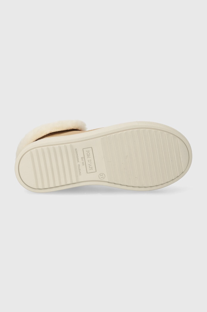 Pom D'api buty zimowe zamszowe dziecięce SWAG ZIP FUR P1QDDF0402.24.27 beżowy