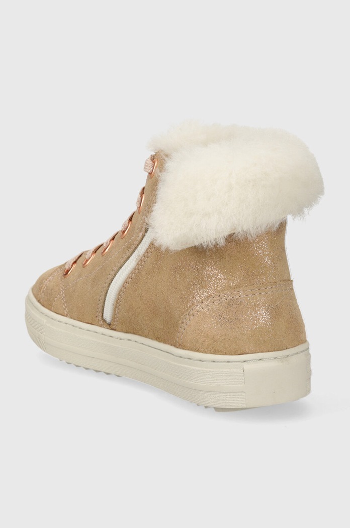 Fete Pom D'api Cizme de iarna pentru copii din piele intoarsa SWAG ZIP FUR P1QDDF0402.28.30 bej