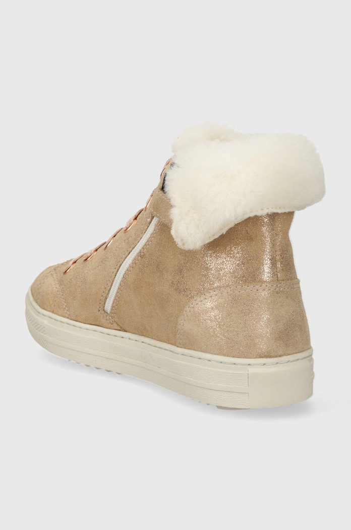DÍVKA Dětské semišové zimní boty Pom D'api SWAG ZIP FUR P1QDDF0402.31.34 béžová