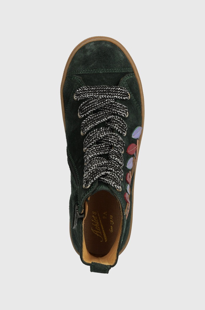 Pom D'api trampki zamszowe dziecięce SWAG TENDER zielony P1QFDZ0403.31.34