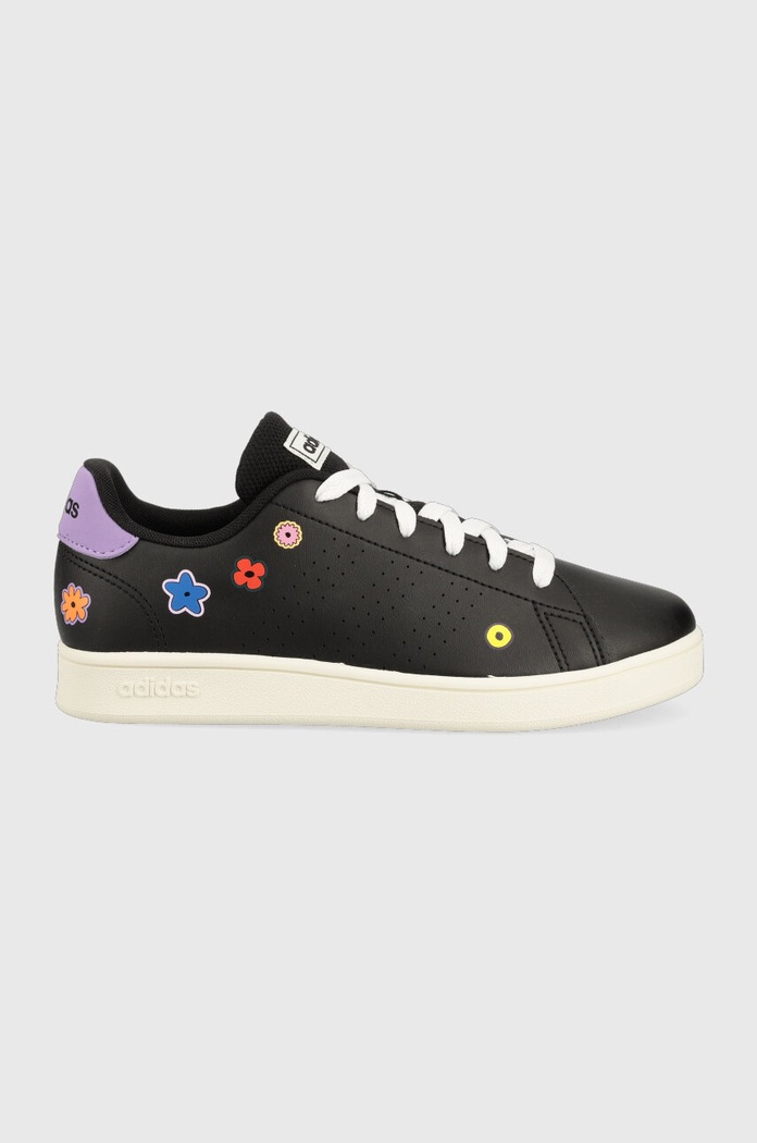 Tenisky adidas ADVANTAGE K imitácia kože čierna IE7453