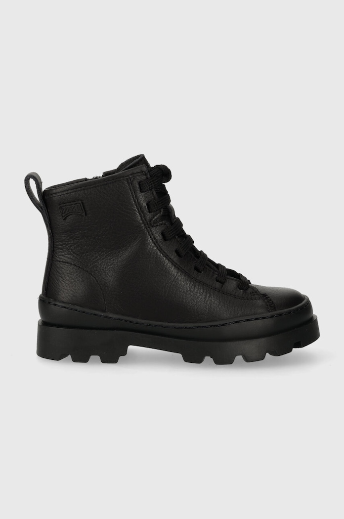 Camper buty zimowe dziecięce skórzane Brutus Kids nieocieplane czarny K900179.27