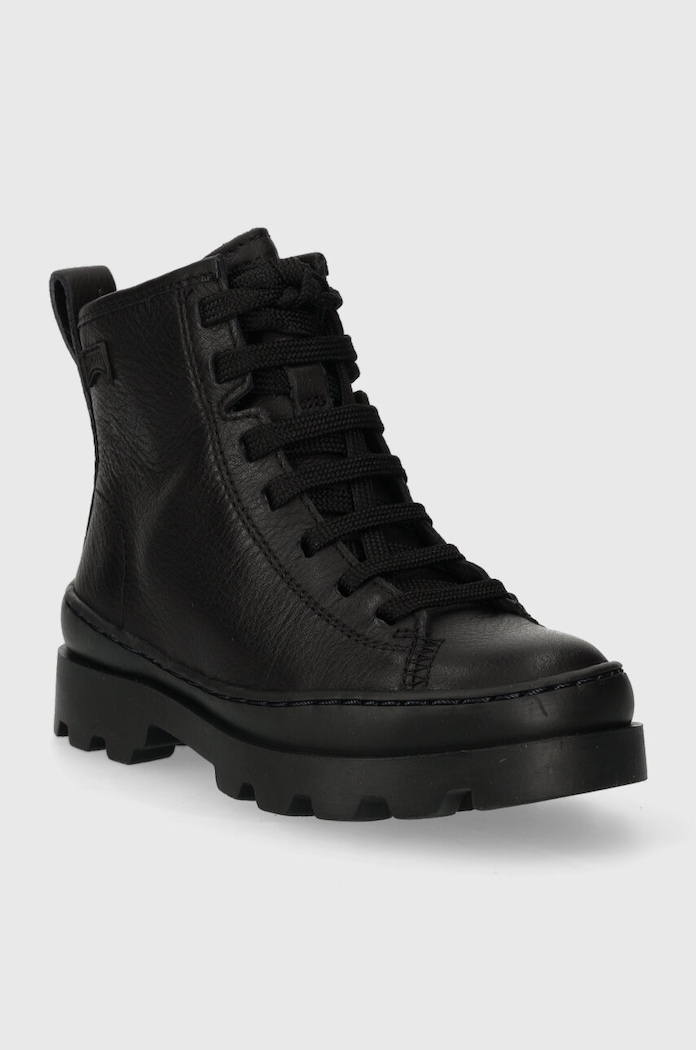 Camper buty zimowe dziecięce skórzane Brutus Kids K900179.27 czarny AW24