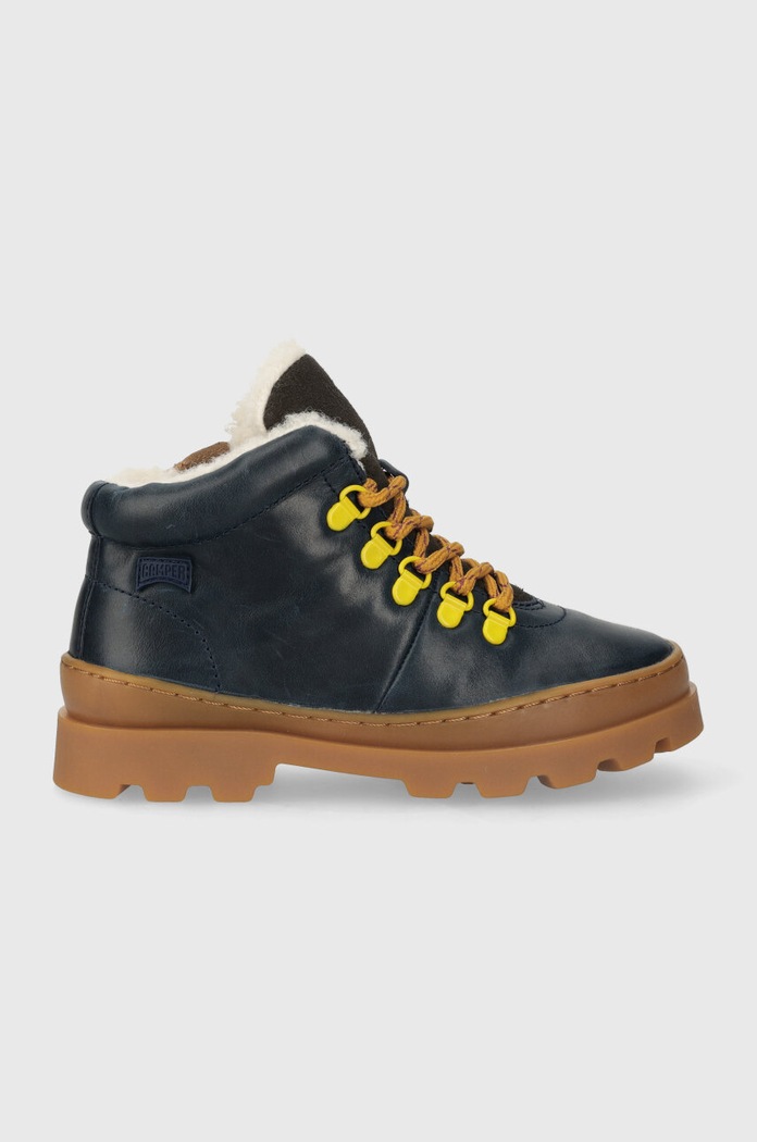 Camper buty zimowe skórzane dziecięce K900313 Brutus Kids na zamek granatowy K900313.004.28.38