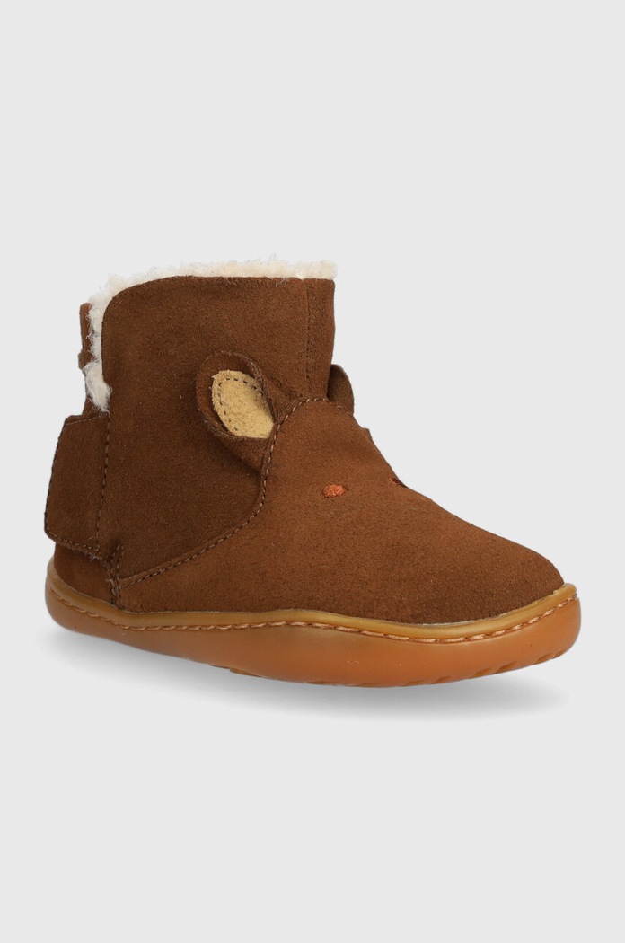 Dječje zimske cipele od brušene kože Camper TWS FW K900336.002 smeđa AW24