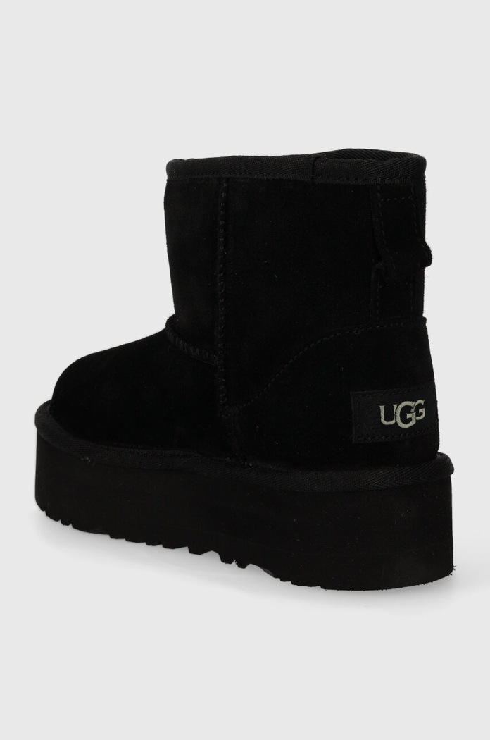 Chłopiec UGG śniegowce zamszowe dziecięce CLASSIC MINI PLATFORM 1143700K czarny