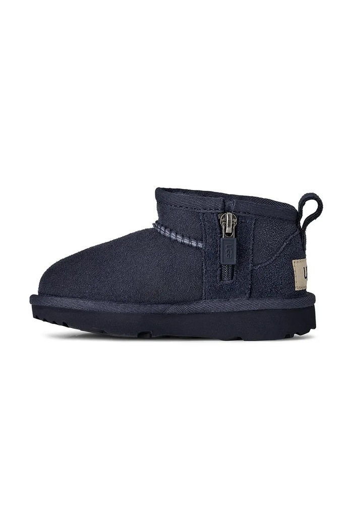 UGG gyerek hócipő velúrból T CLASSIC ULTRA MINI sötétkék 1130750T
