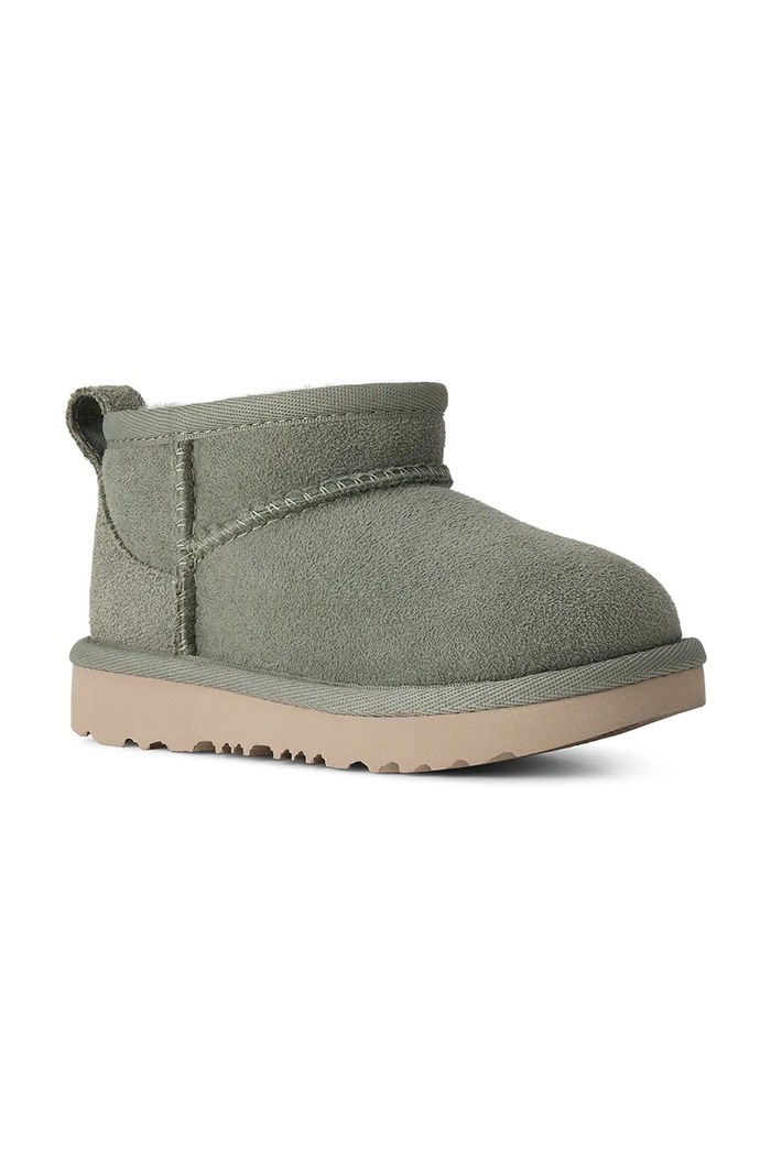 UGG Sniegowce dziecięce zamszowe CLASSIC ULTRA MINI 1130750T zielony AA00