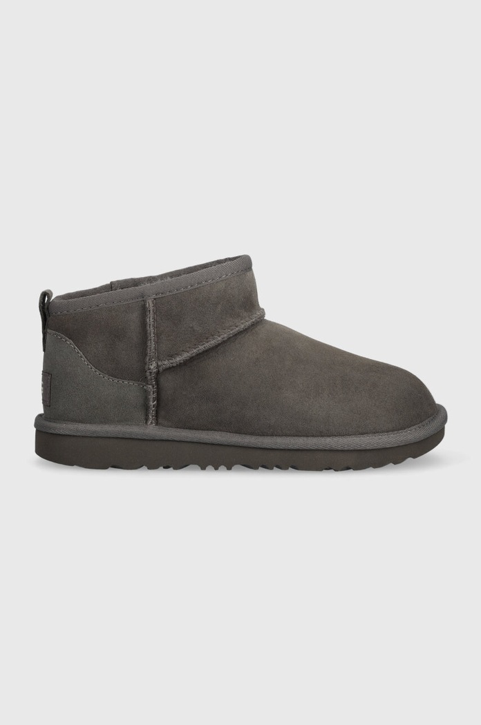 Detské semišové snehule UGG KIDS CLASSIC ULTRA MINI zateplené sivá 1130750K