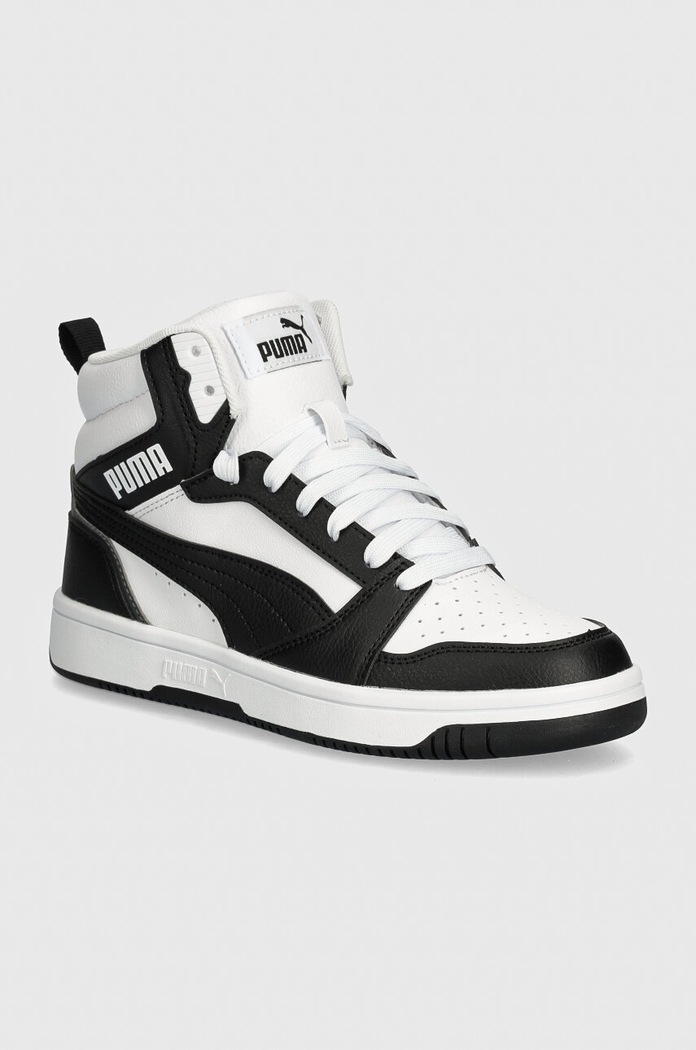 Dětské sneakers boty Puma Rebound V6 Mid Jr Planet friendly bílá 393831