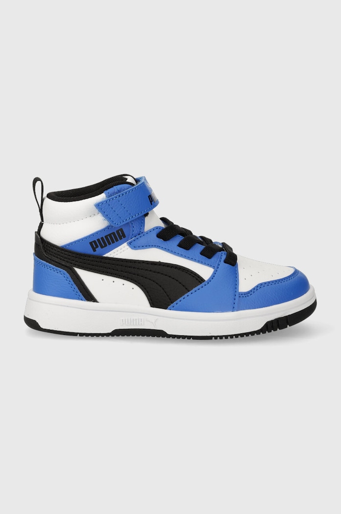 Dječje tenisice Puma Rebound V6 Mid AC+ PS imitacija zrnate kože plava 393832