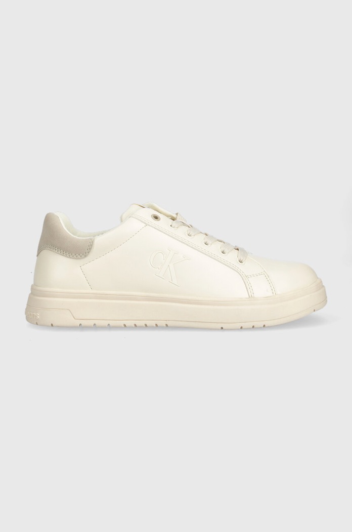 Calvin Klein Jeans sneakersy dziecięce imitacja skóry licowej beżowy V3A9.80657.35.39